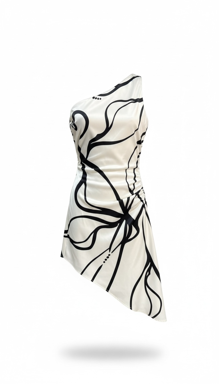 Vestido Blanco corto estampado