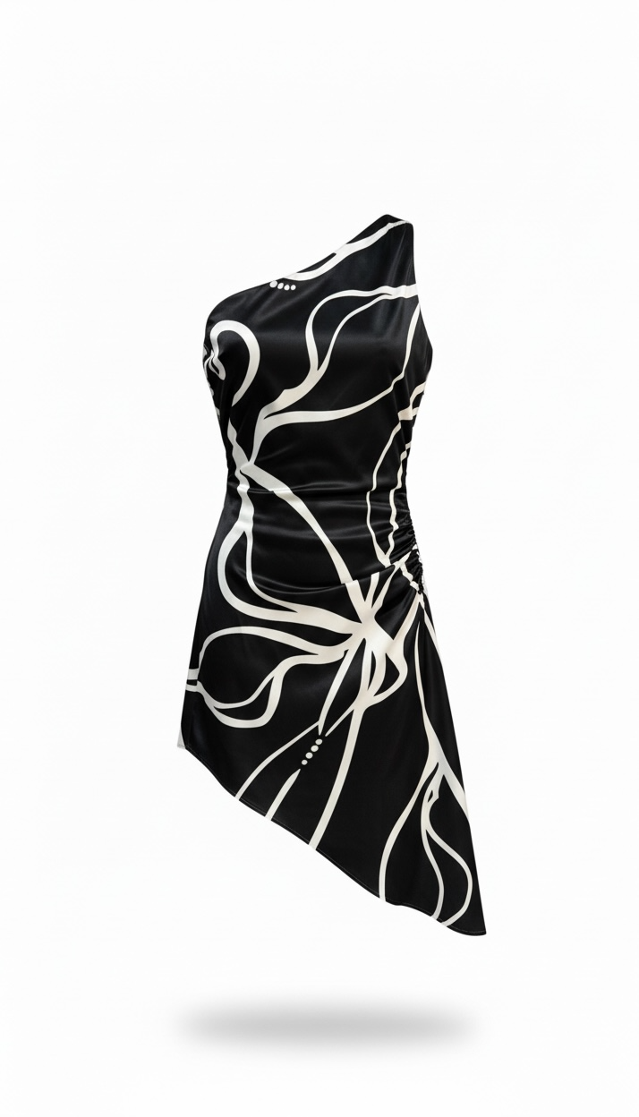 Vestido Negro corto estampado