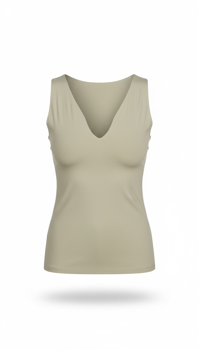 Blusa Verde cuello V sin mangas