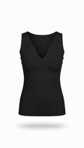 Blusa Negra cuello V sin mangas