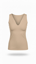 Blusa Beige cuello V sin mangas