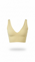 Crop Top Amarillo V punto rayado