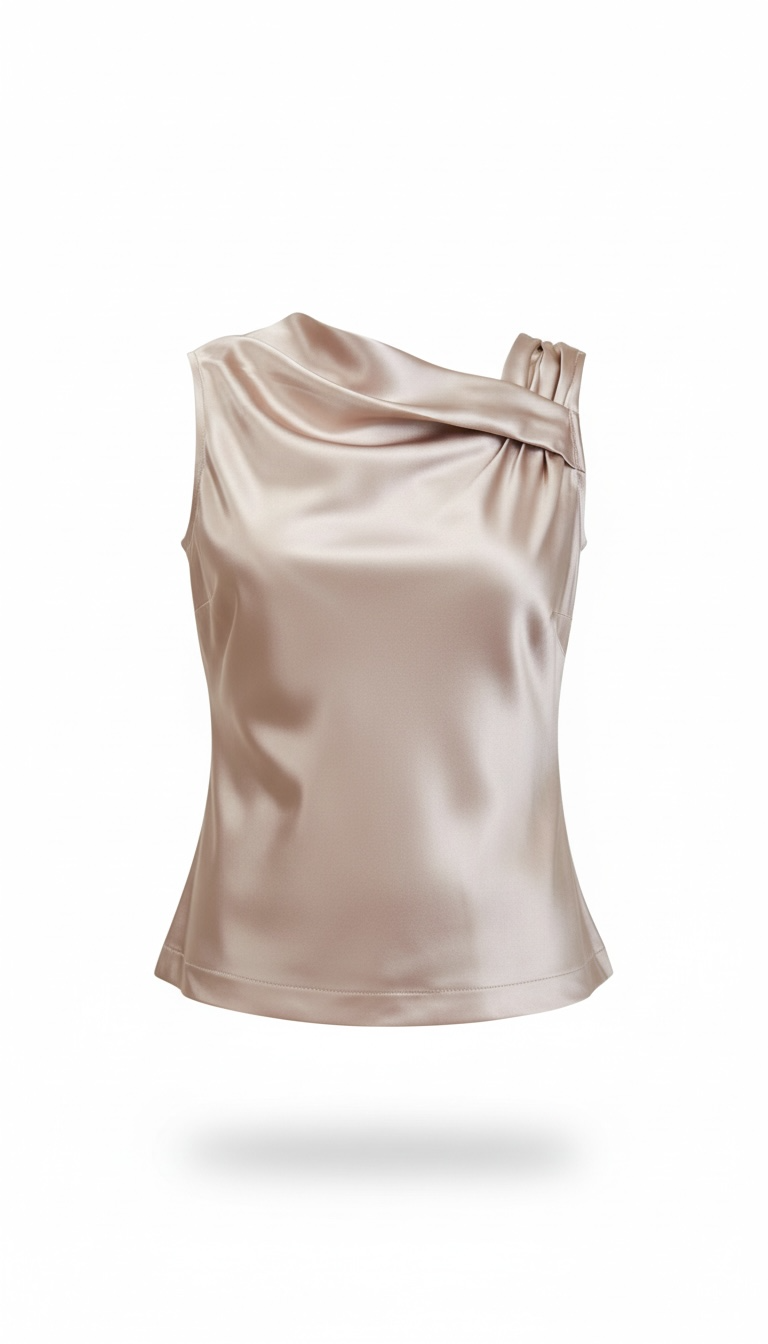 Blusa Palo Rosa Satin cruzada sin manga
