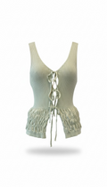 Blusa Menta abertura cordones