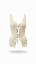 Blusa Blanca abertura cordones