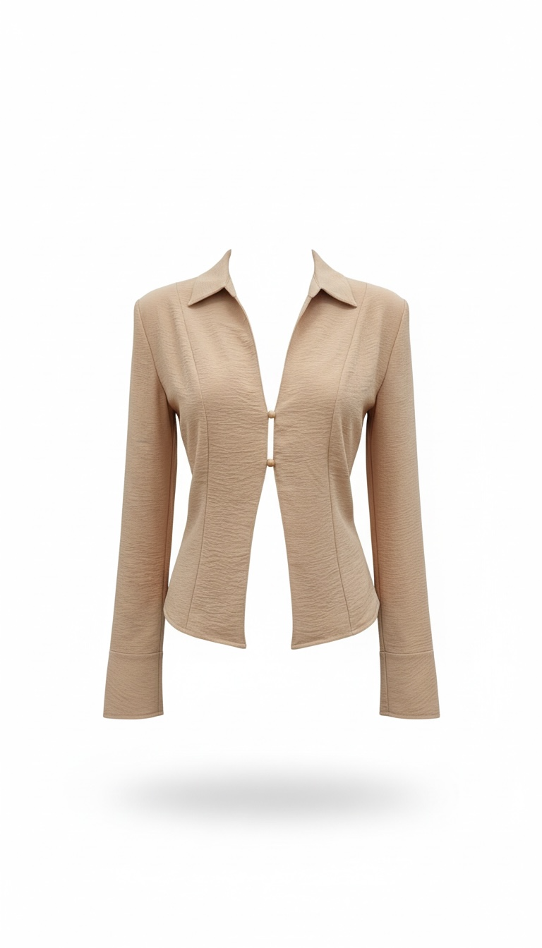 Blusa Camel con abertura frontal