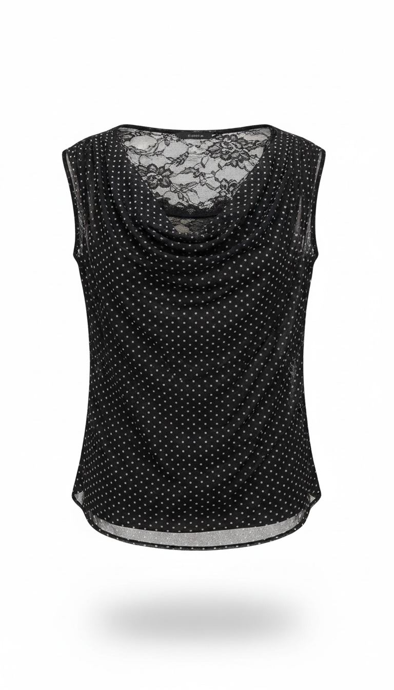 Blusa Negra Lunares