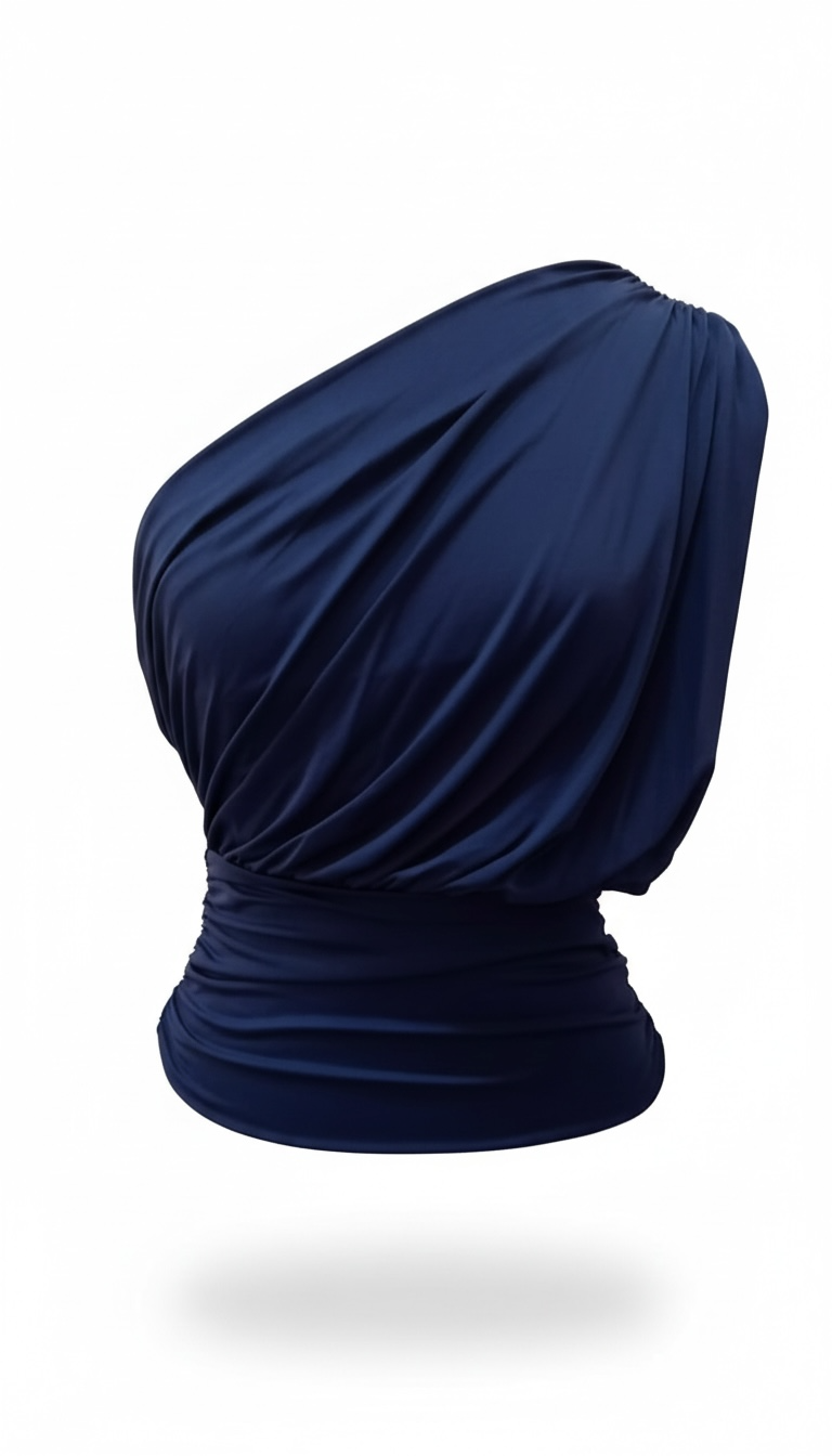 Blusa Azul medio hombro