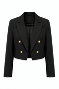 Blazer Crop Doble Botonadura Negro