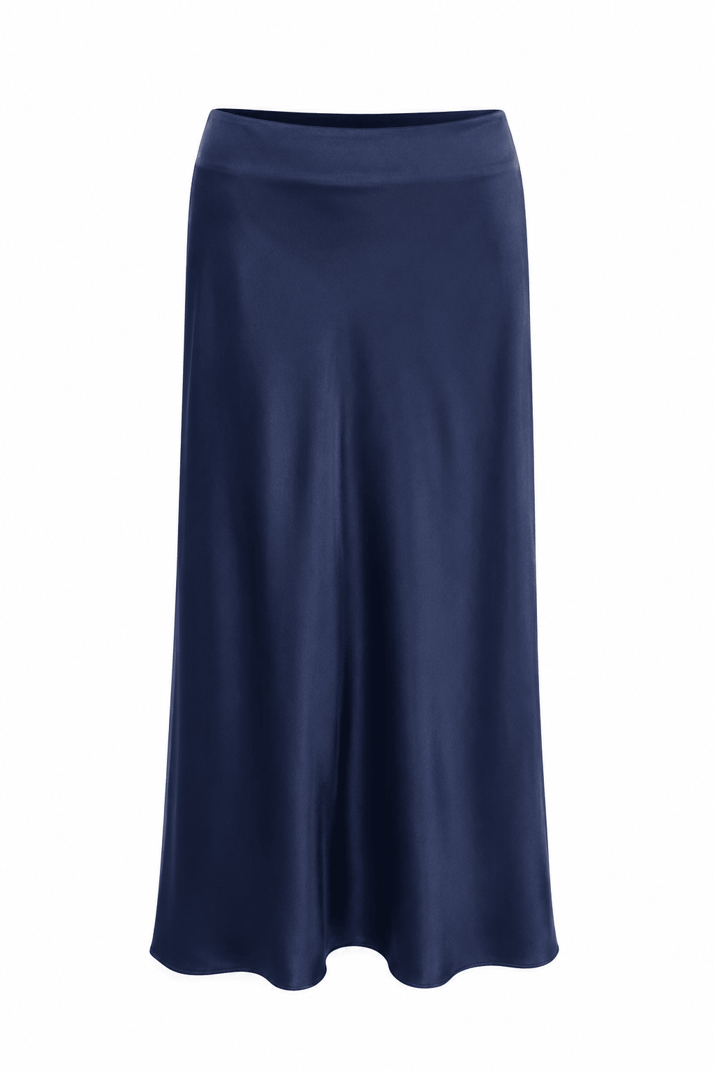 Falda azul satín