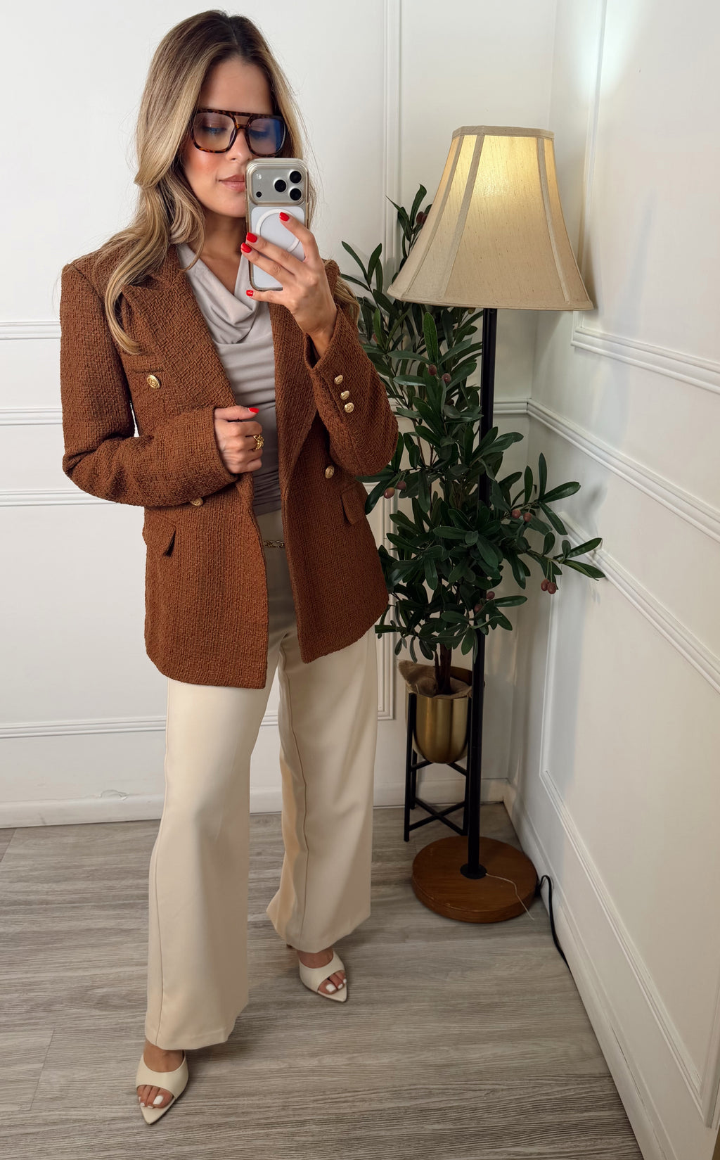 Blazer de tweed café