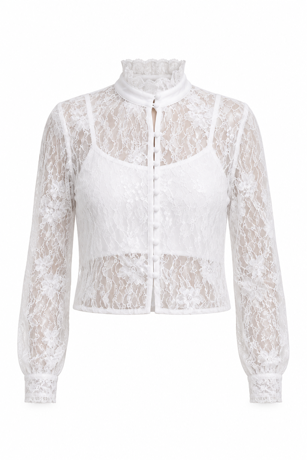 Blusa de encaje blanca