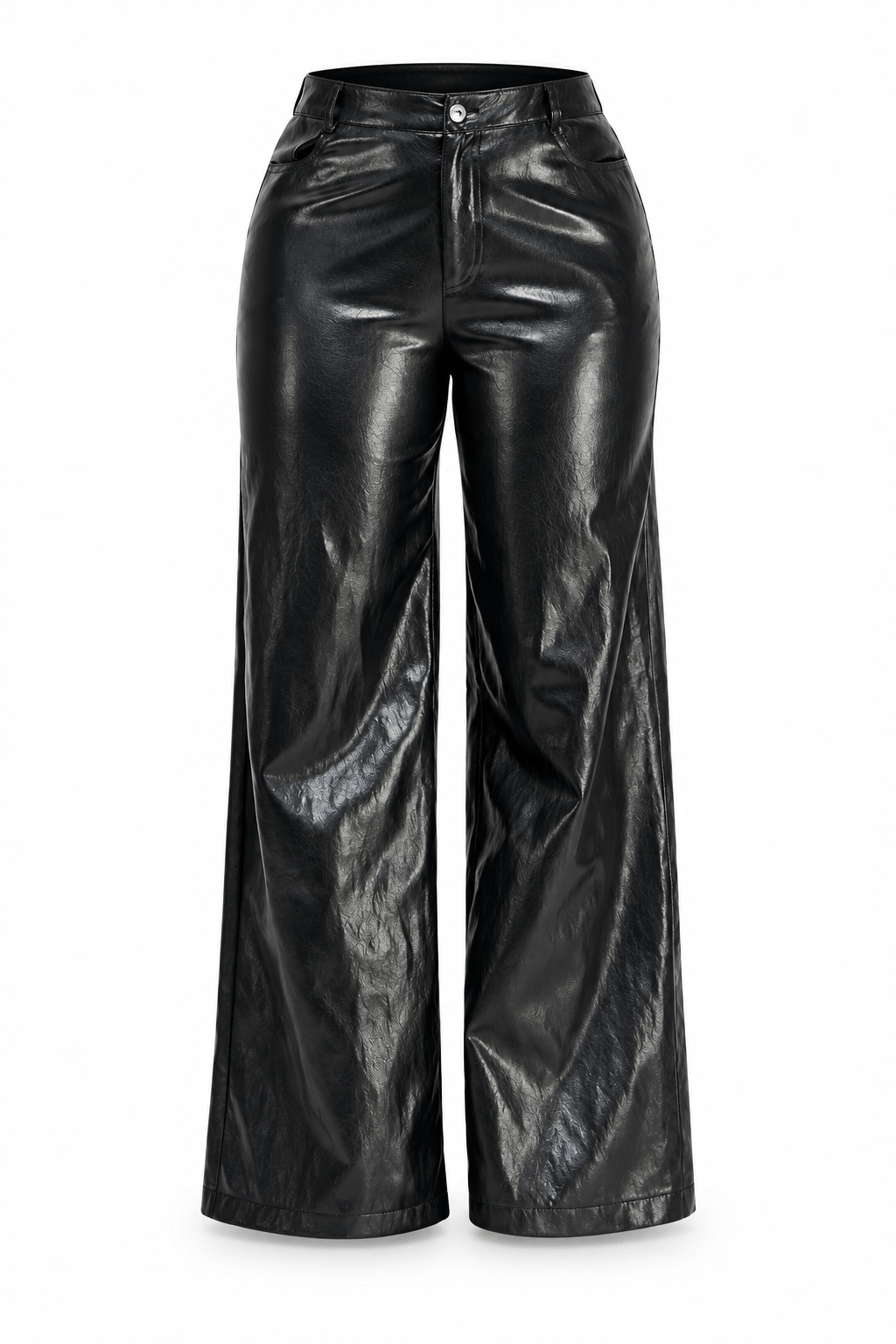 Pantalón de cuerina negro