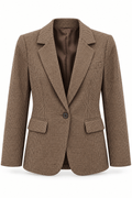 Blazer de cuadros café oscuro