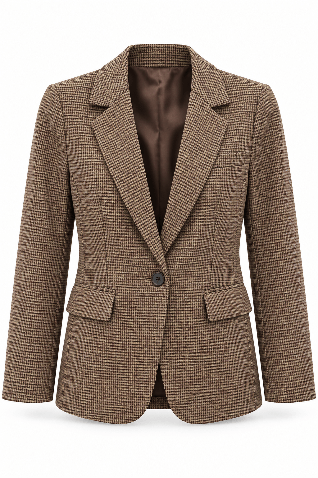 Blazer de cuadros café oscuro