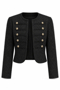 Blazer de tweed corto negro