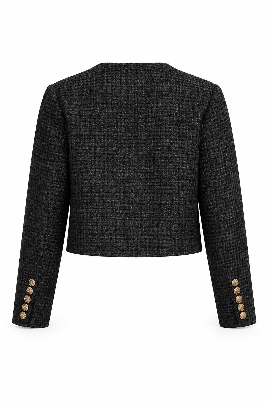 Blazer de tweed corto negro