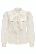 Blusa de lazo beige