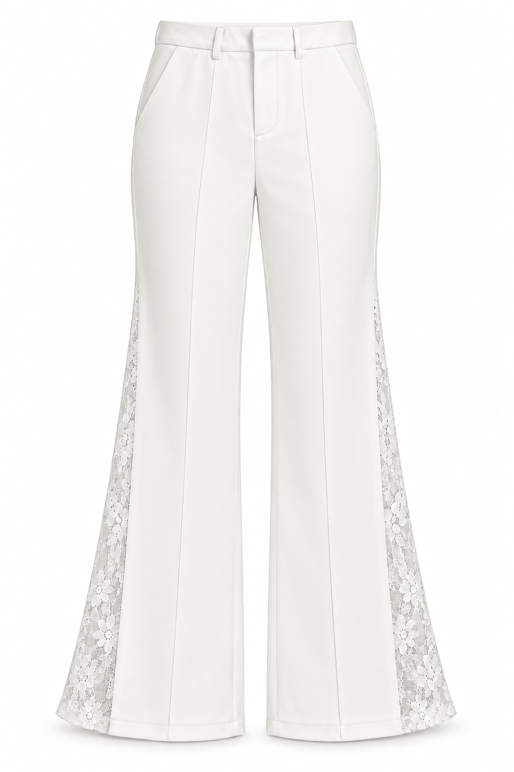 Pantalón blanco con encaje