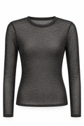 Blusa negra glitter manga larga