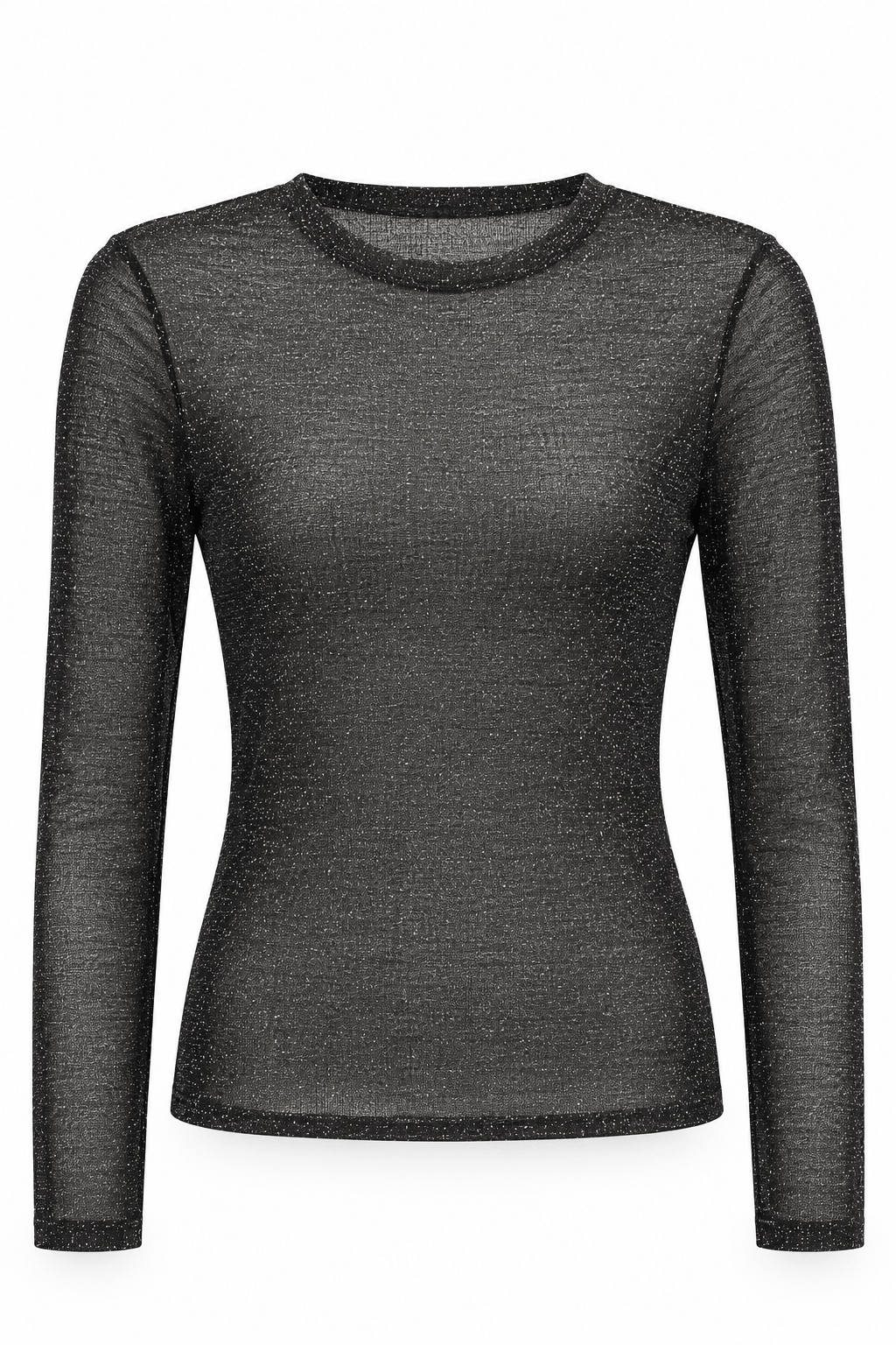 Blusa negra glitter manga larga