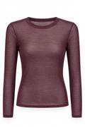 Blusa vino glitter manga larga