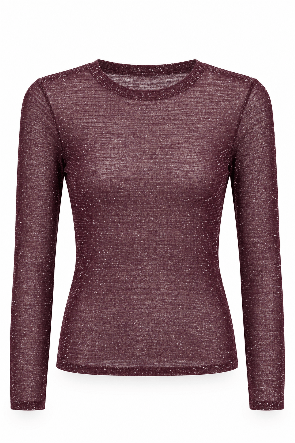 Blusa vino glitter manga larga