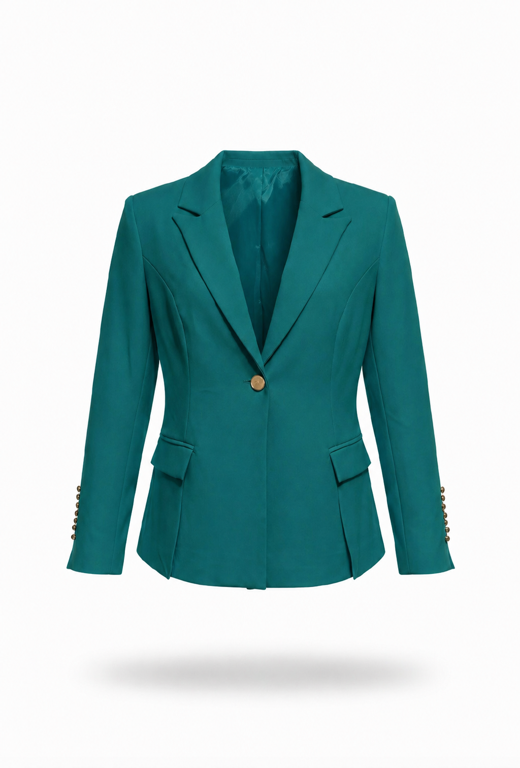 Blazer Verde Turquesa  detalle en mangas