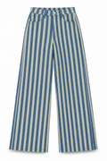 Jeans rayas azul, verde beige