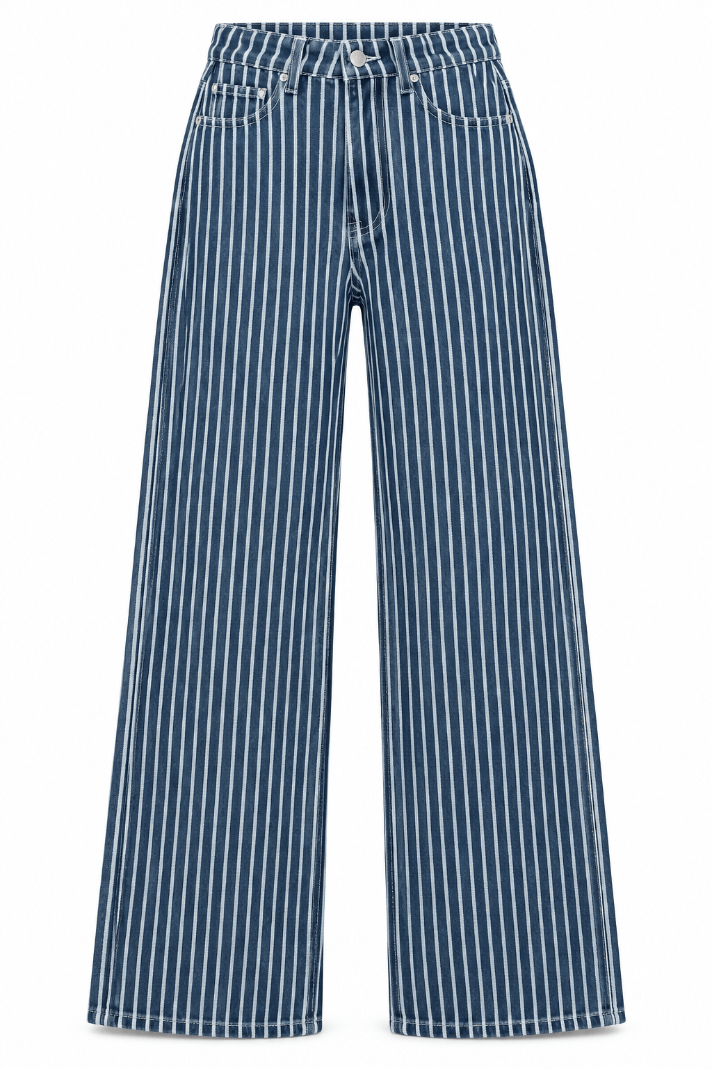 Jeans de rayas celeste