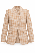Blazer de cuadros beige