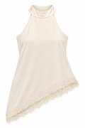 Blusa satín beige
