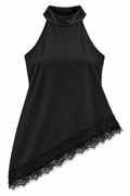 Blusa satín negra