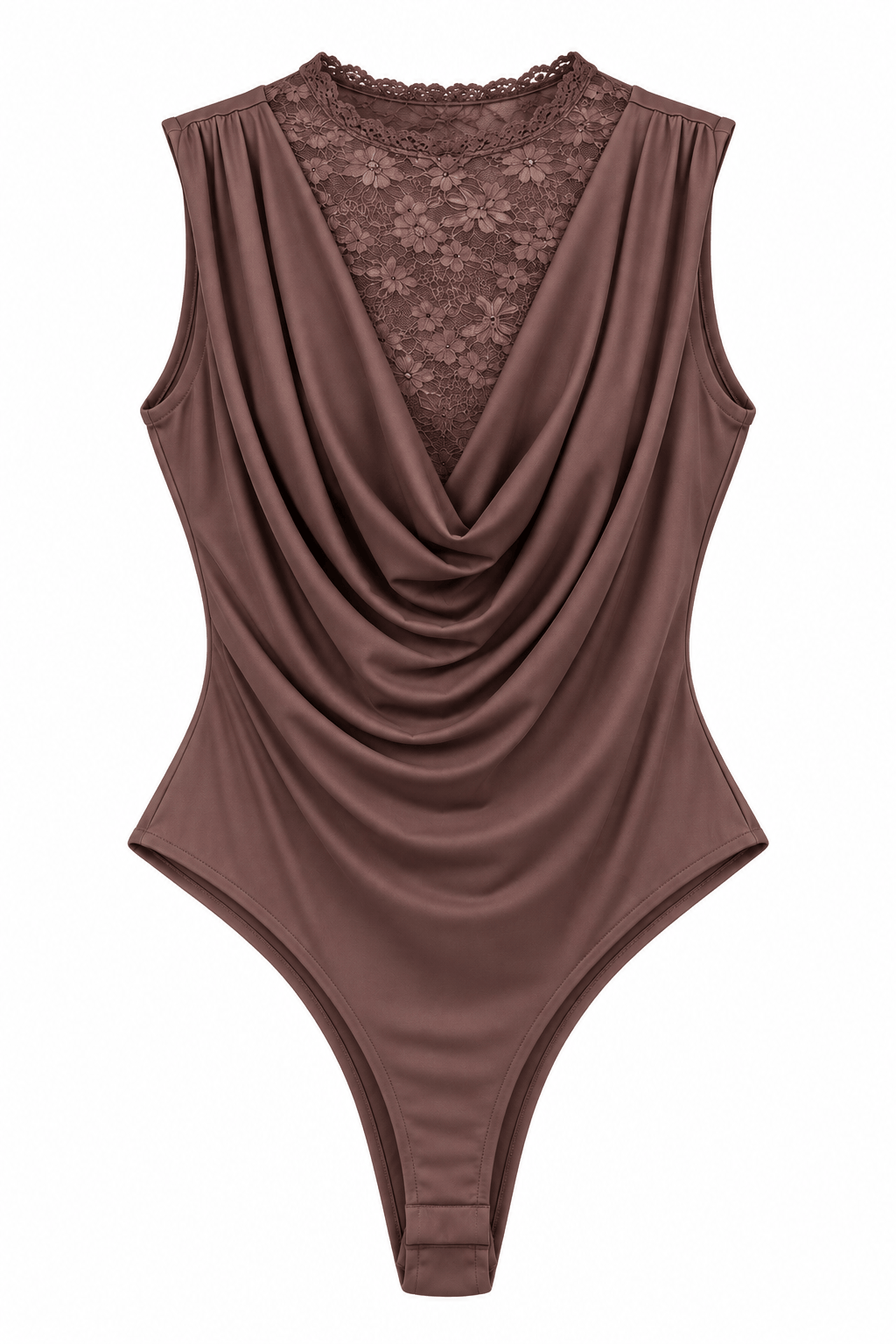 Bodysuit café con encaje