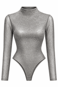 Bodysuit glitter plateado