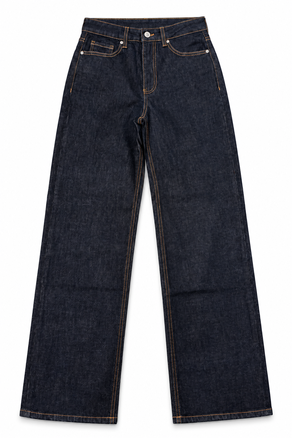 Jeans azul costuras doradas