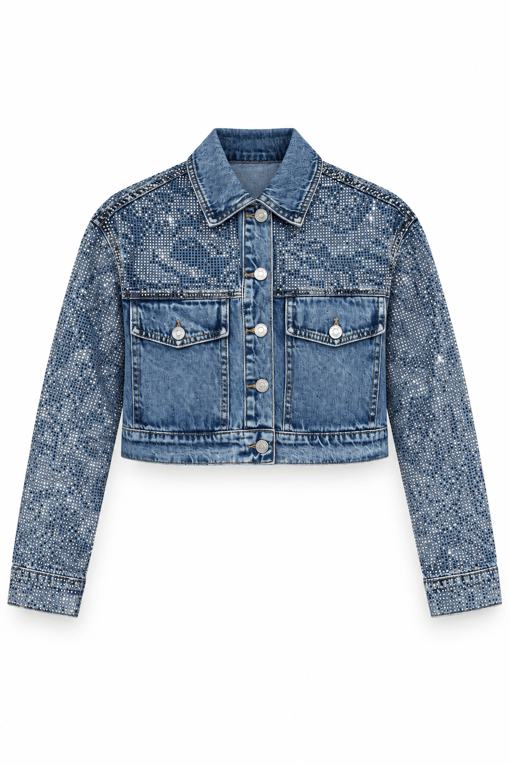 Jacket mezclilla brillo