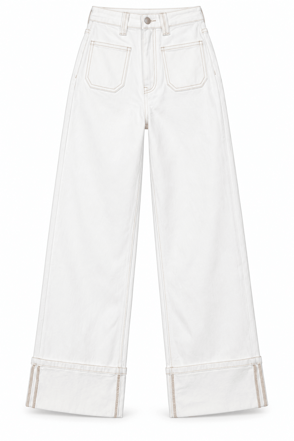 Jeans blanco Bolsas frontales