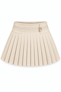 Falda plisada bandage ajuste medio beige