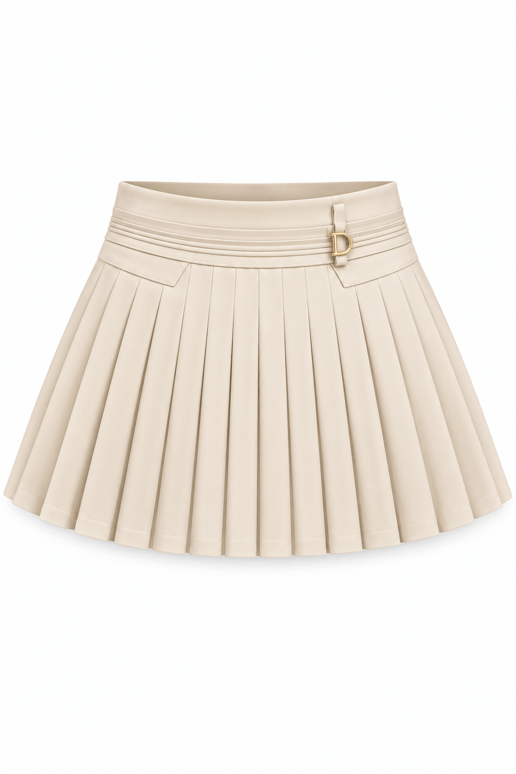 Falda plisada bandage ajuste medio beige