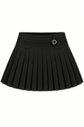 Falda plisada bandage ajuste medio negra