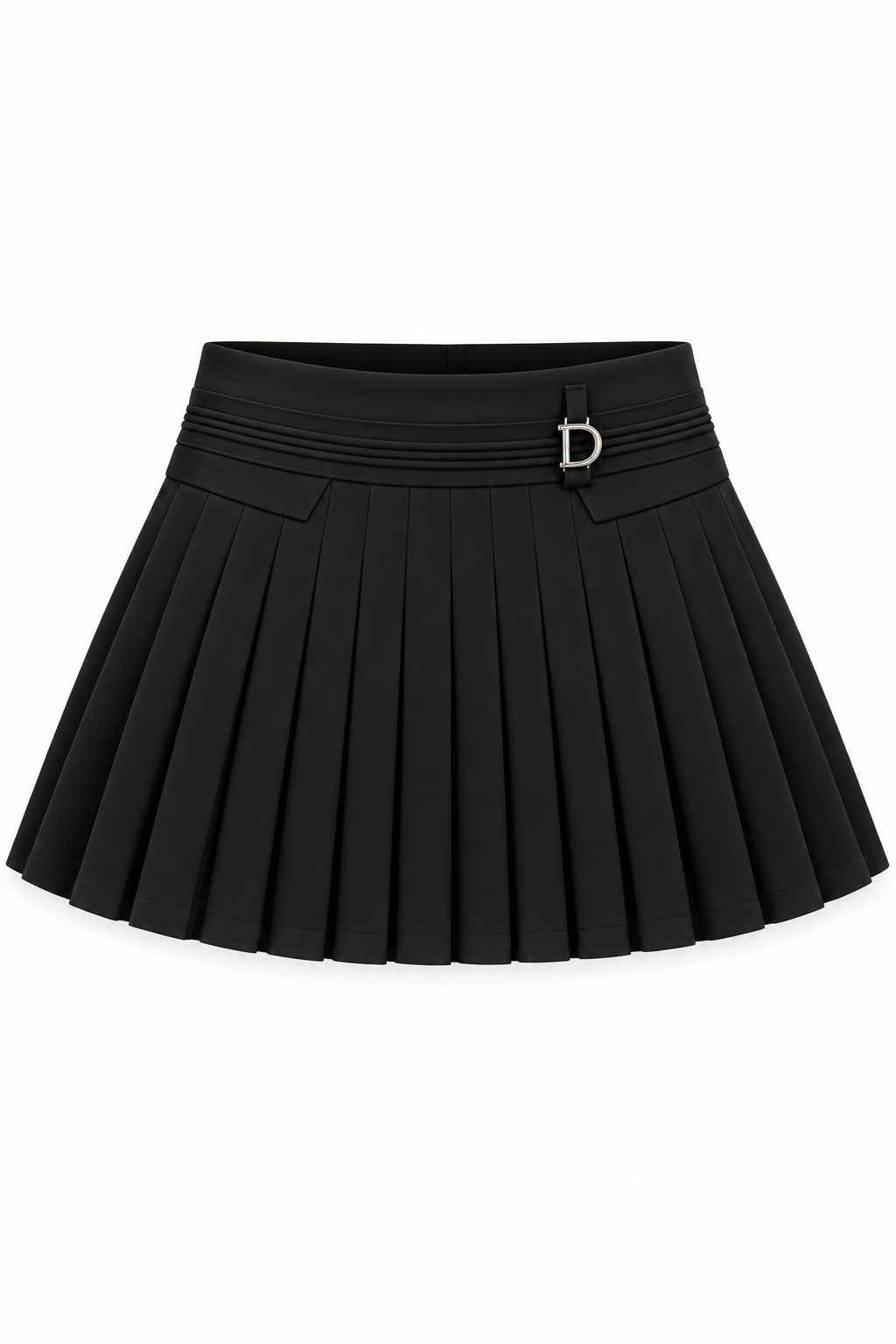 Falda plisada bandage ajuste medio negra