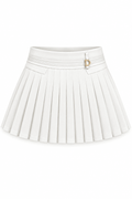 Falda plisada bandage ajuste medio blanca