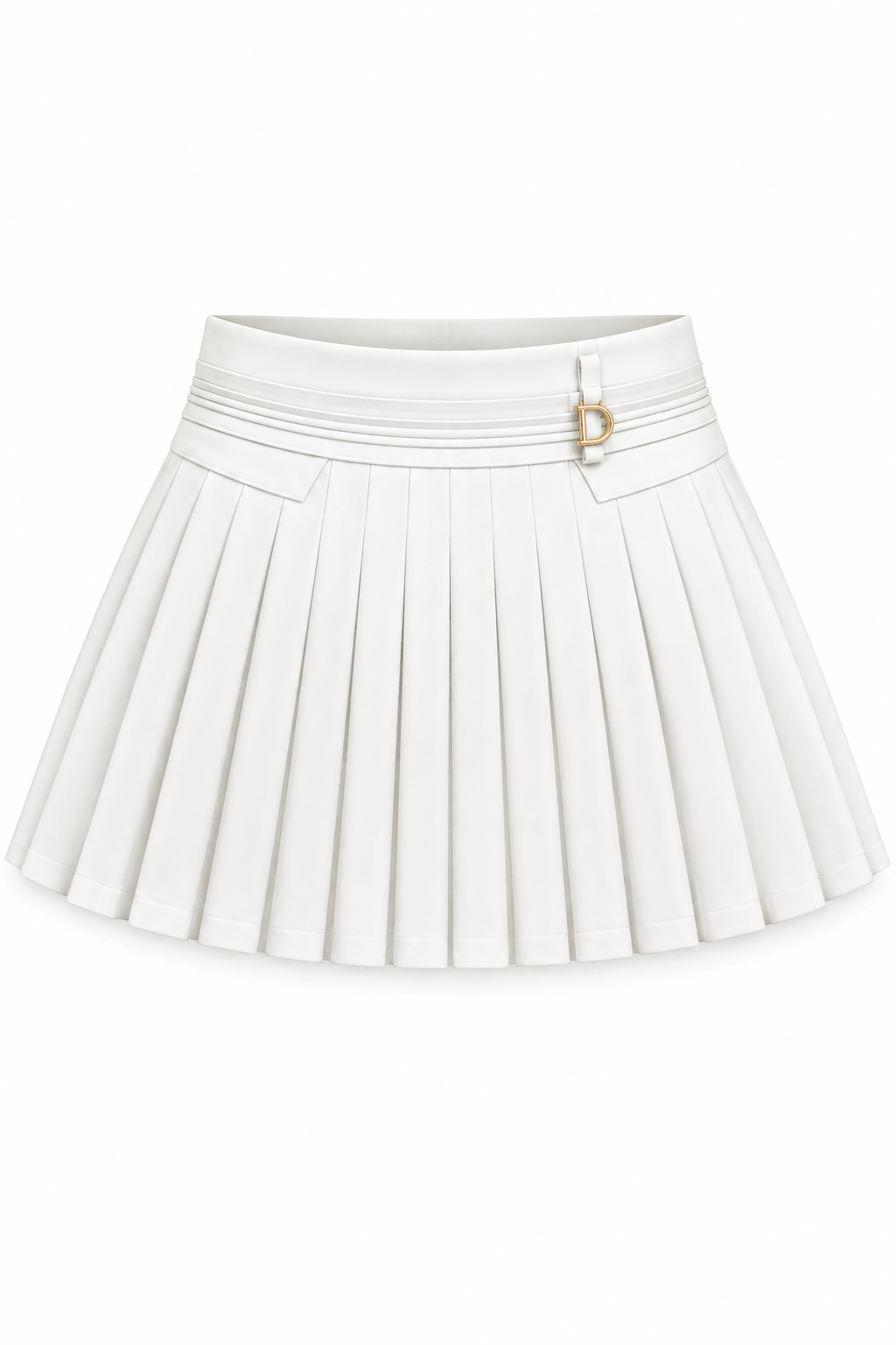 Falda plisada bandage ajuste medio blanca