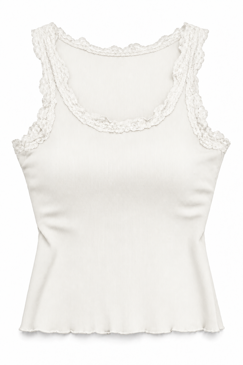 Blusa blanca  con Detalle de encaje