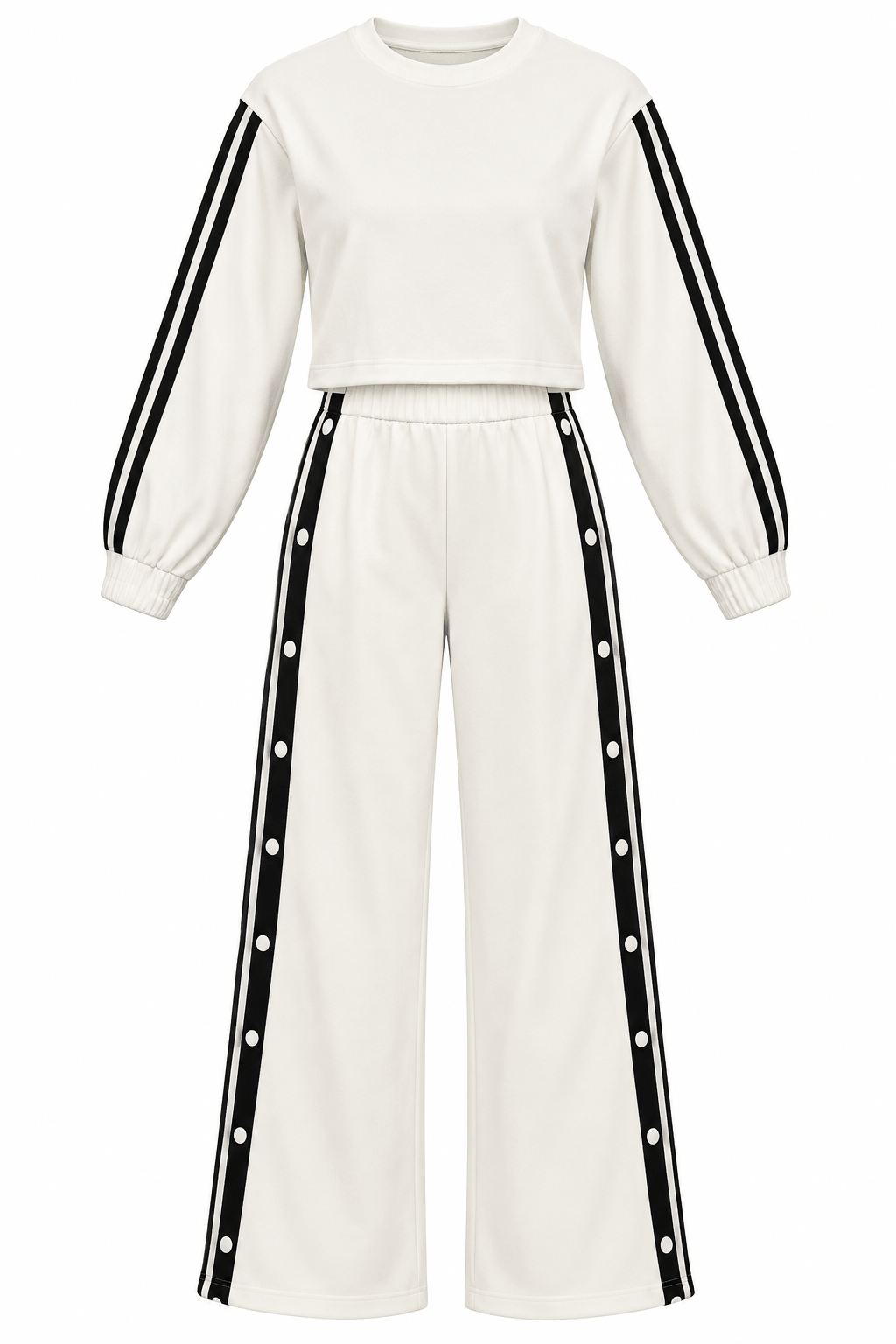 Set casual abrigo y jogger blanco