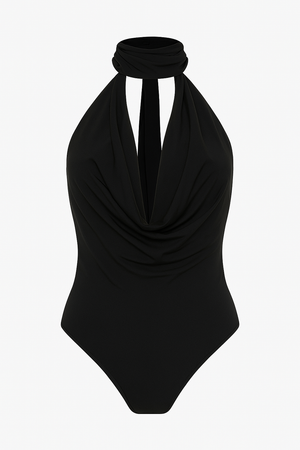 Bodysuit negro cuello cowl