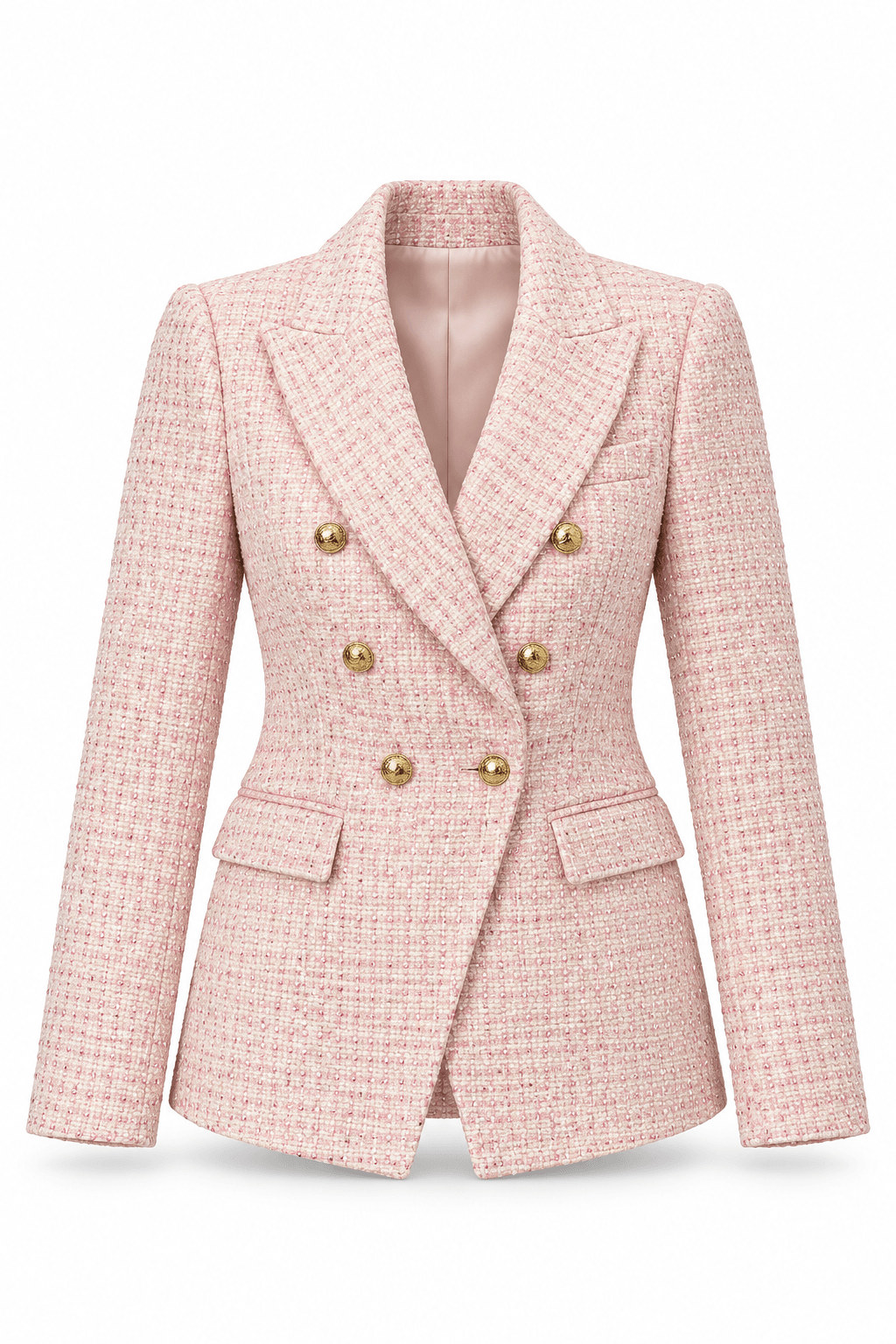 Blazer de tweed rosado
