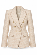 Blazer de tweed beige-dorado