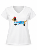 T-Shirt salchicha en Paris azul cuello V